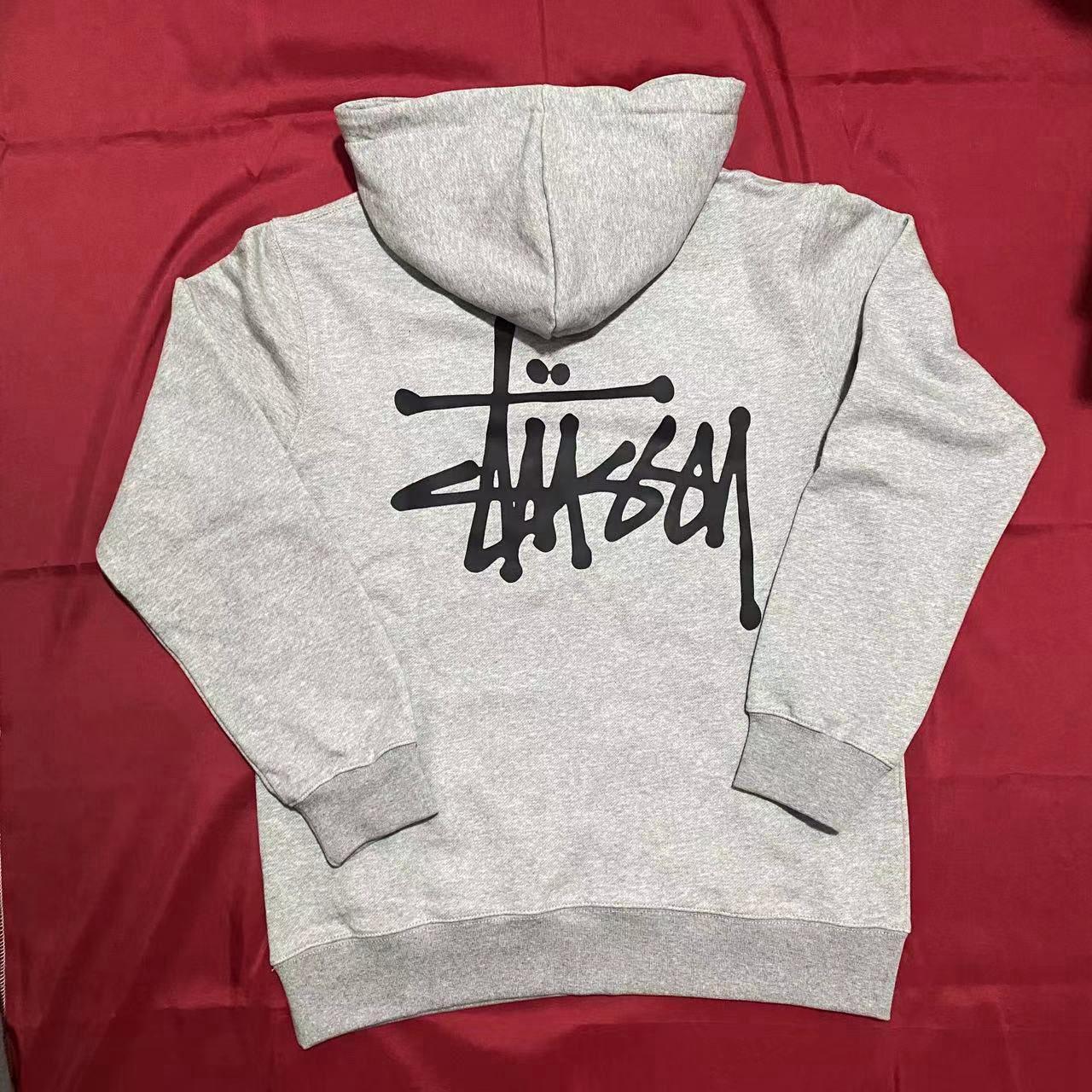 Stussy Gray Men's Hoodie Size: medium / chest: 21.3... - Depop