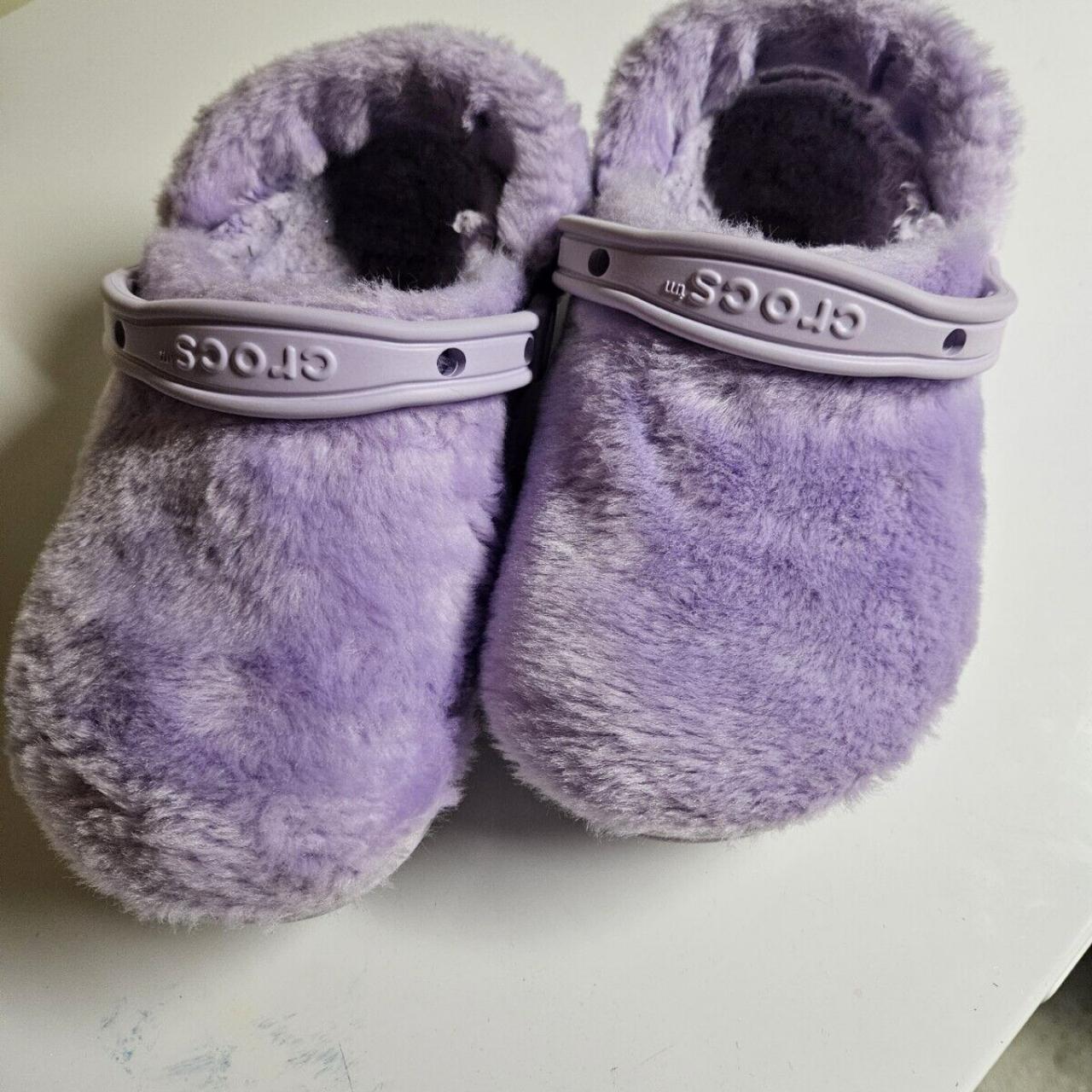 Lavender crocs with clearance fur