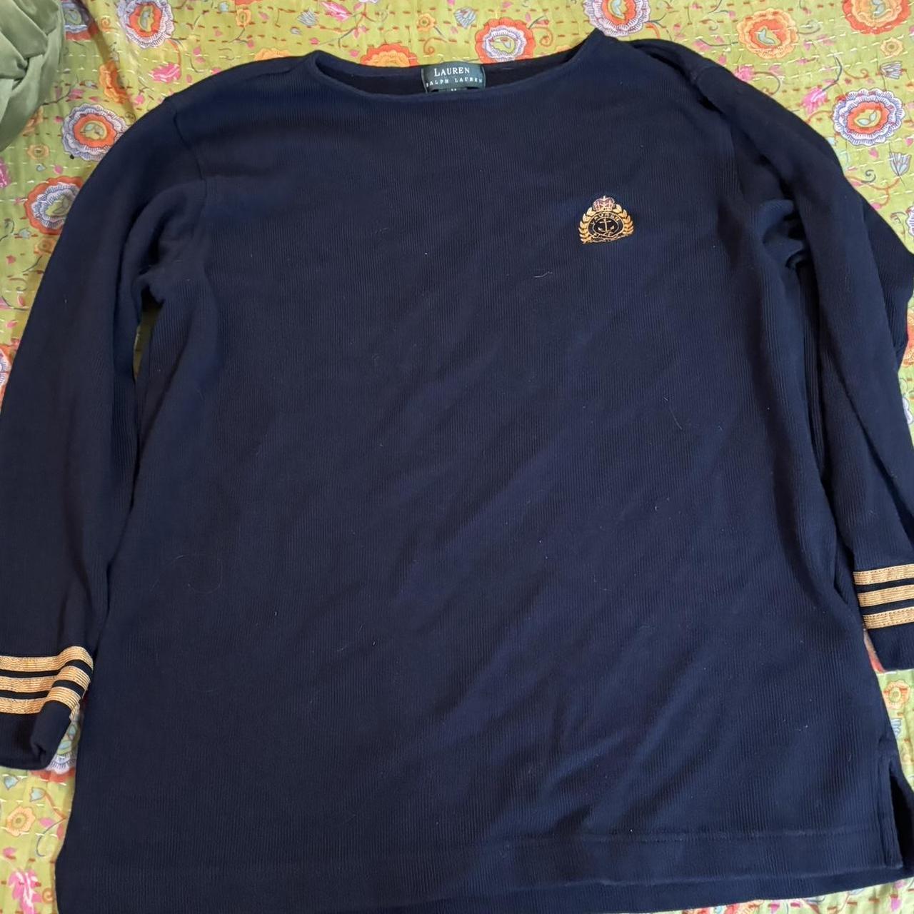 RALPH LAUREN NAVY/GOLD SWEATER oversized fit! Very… - Depop
