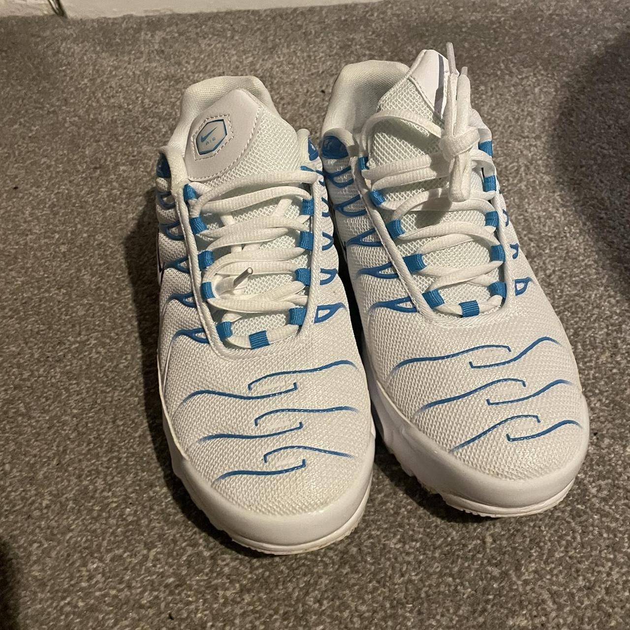 nike tn white blue