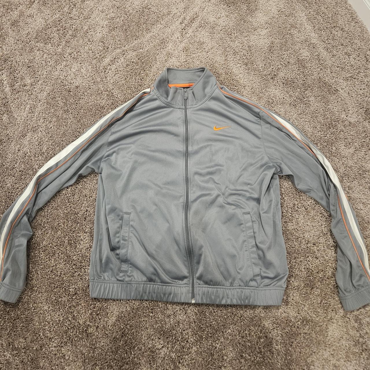 Nike tribute 2024 jacket grey orange