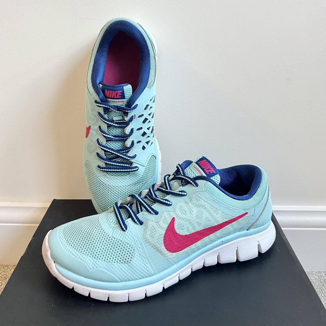 Women's Light Blue Nike running shoes UK Depop