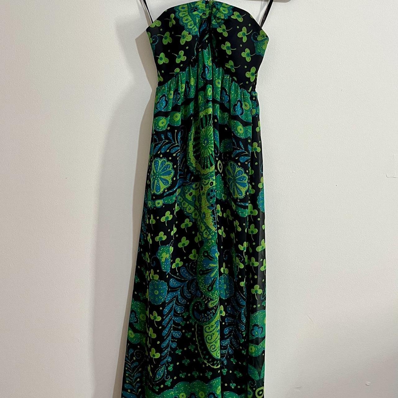 Vintage Betsey Johnson 100% Silk Floral Maxi Dress... - Depop