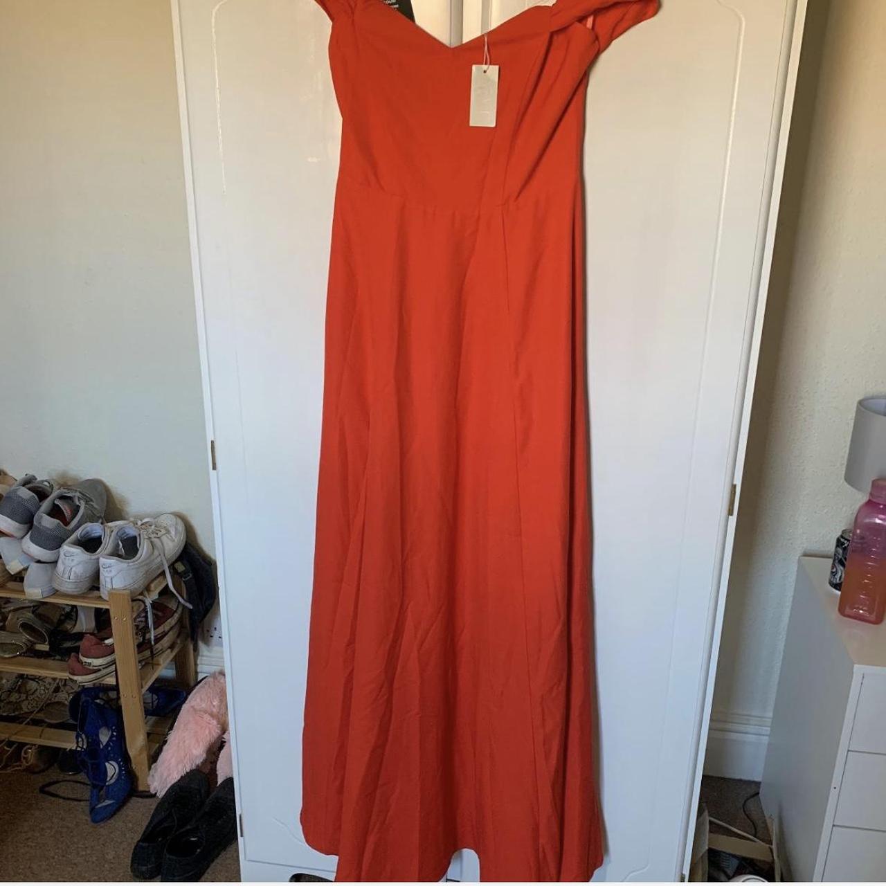 Nelly Eve Red Floaty Off the Shoulder