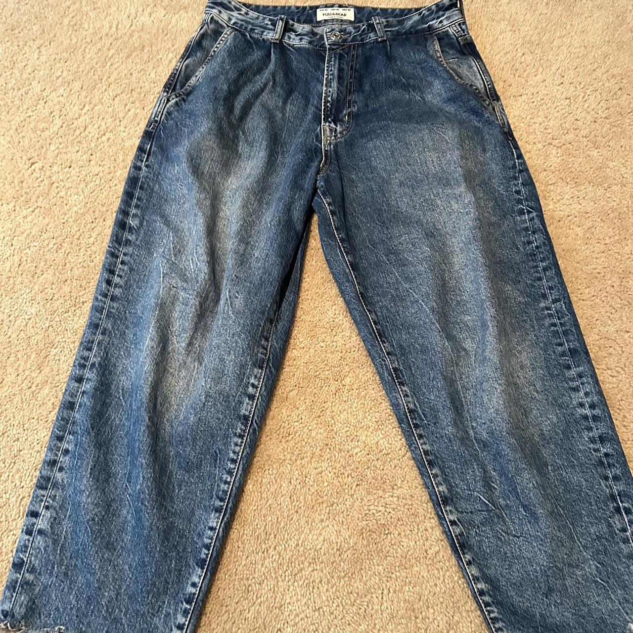 DARK BLUE FADED WASHED JEANS SUPER GREAT MATERIAL... - Depop