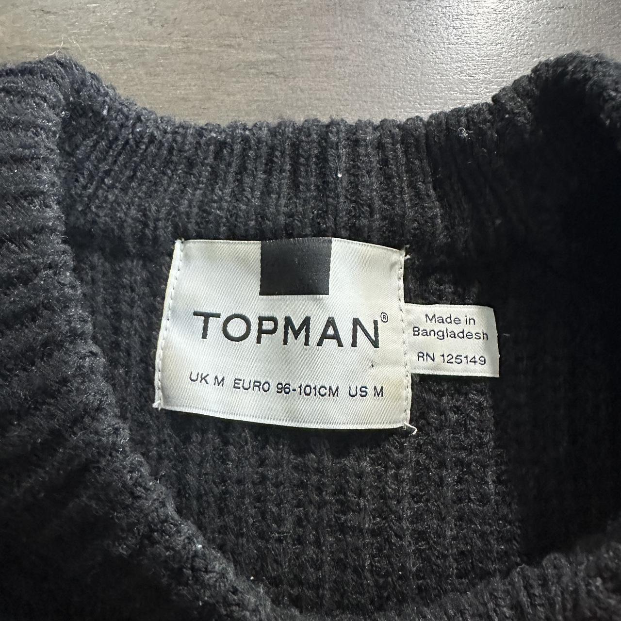 Topman Black Knit Sweater, size M,