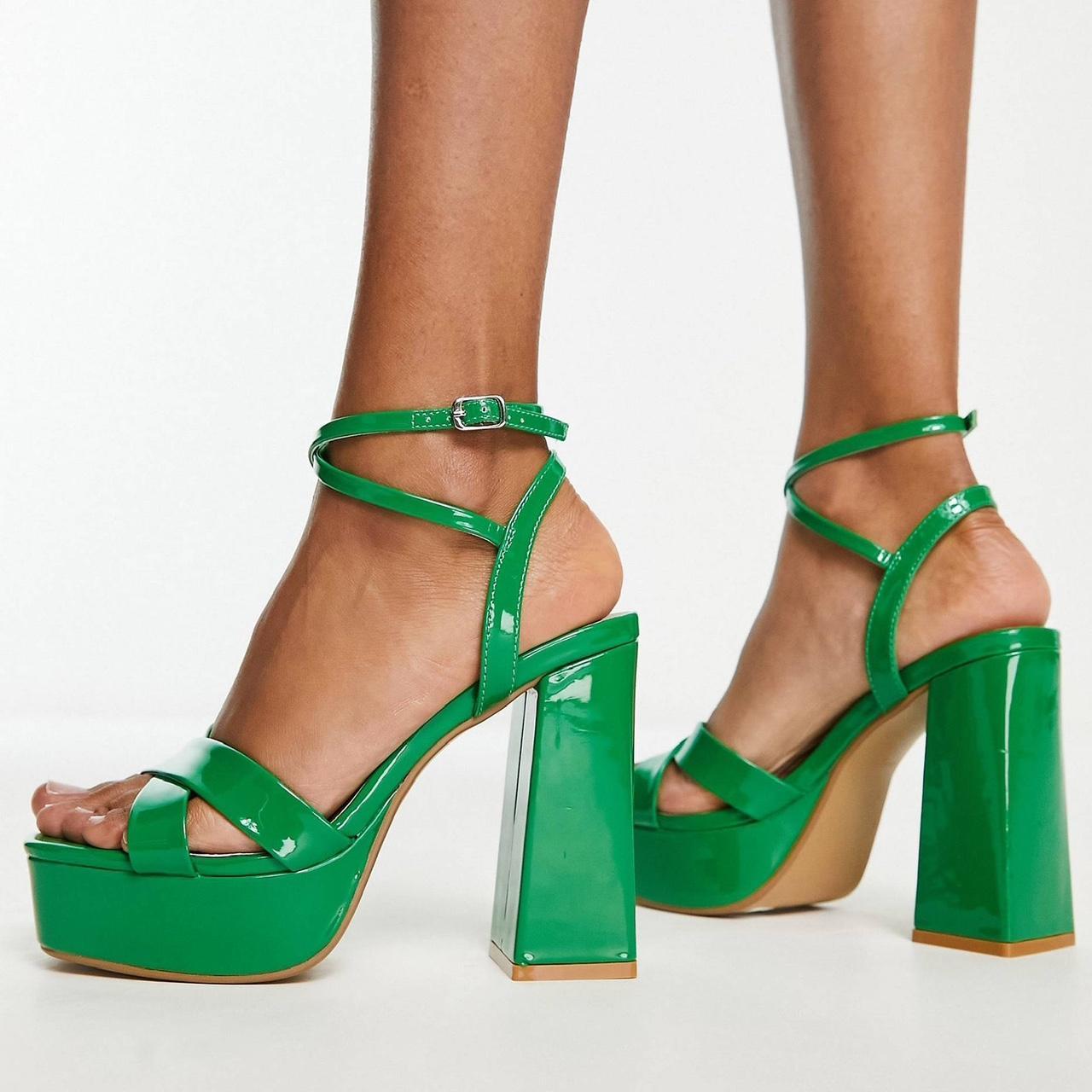 Mint Green Suedette Barely There Block Heels | New Look