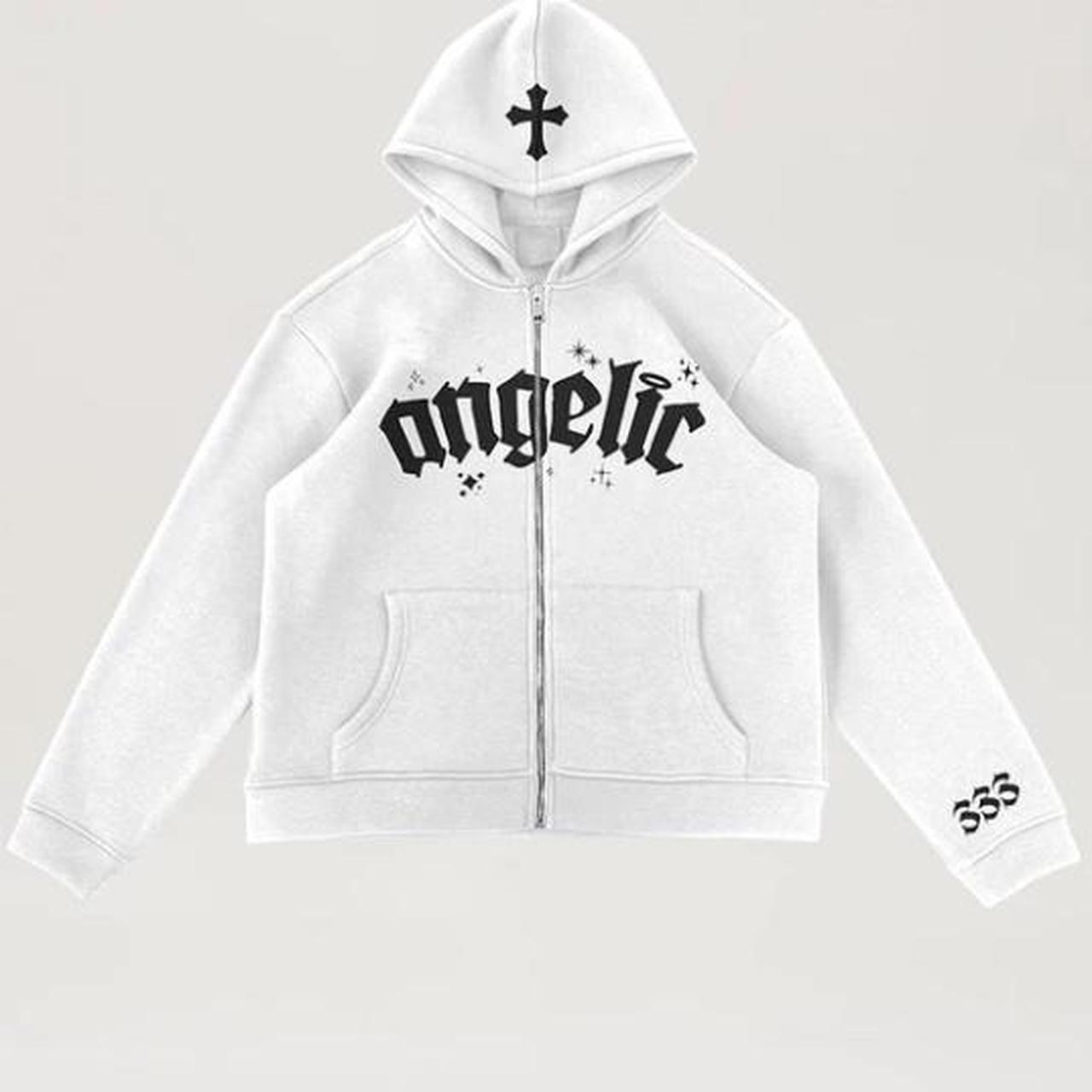 Angelic cross zip up hoodie got all sizes small. Depop