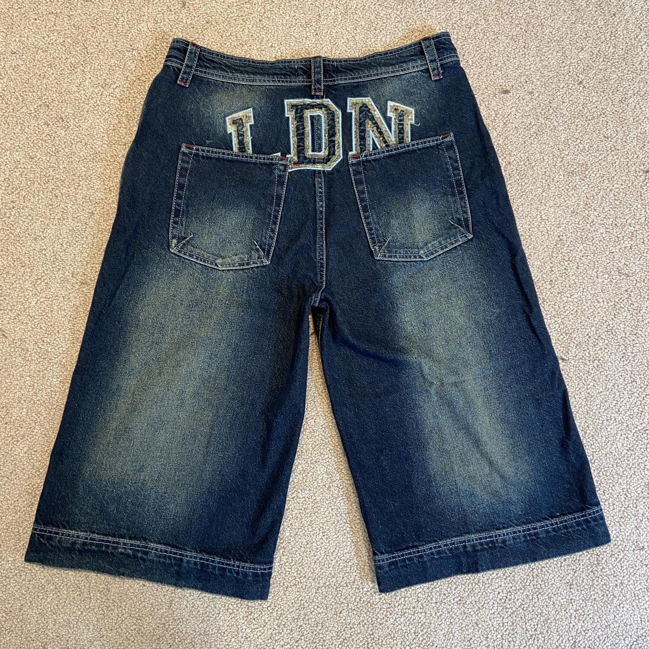 パンツ jaded london remakeleather patch jorts Ollie Pinstripe Jorts | Jaded London | Clothing