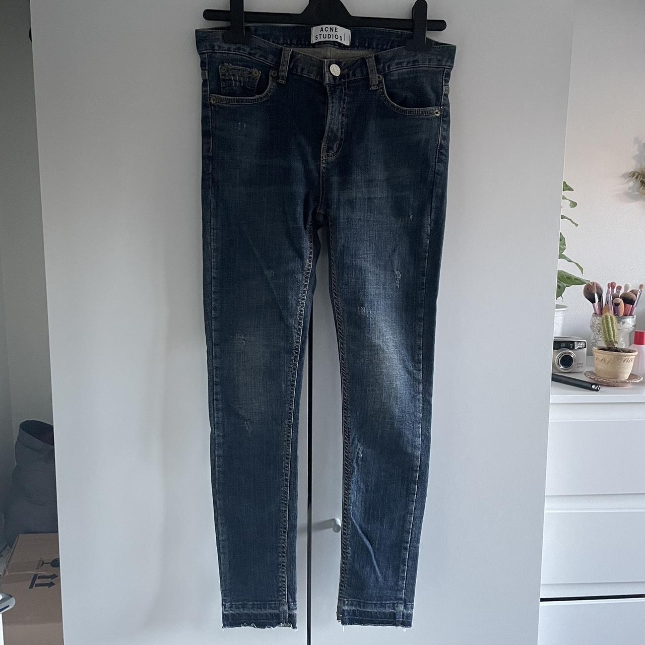 Acne Studios retailer Bliss Merci Distressed Rigid Raw Hem Jeans