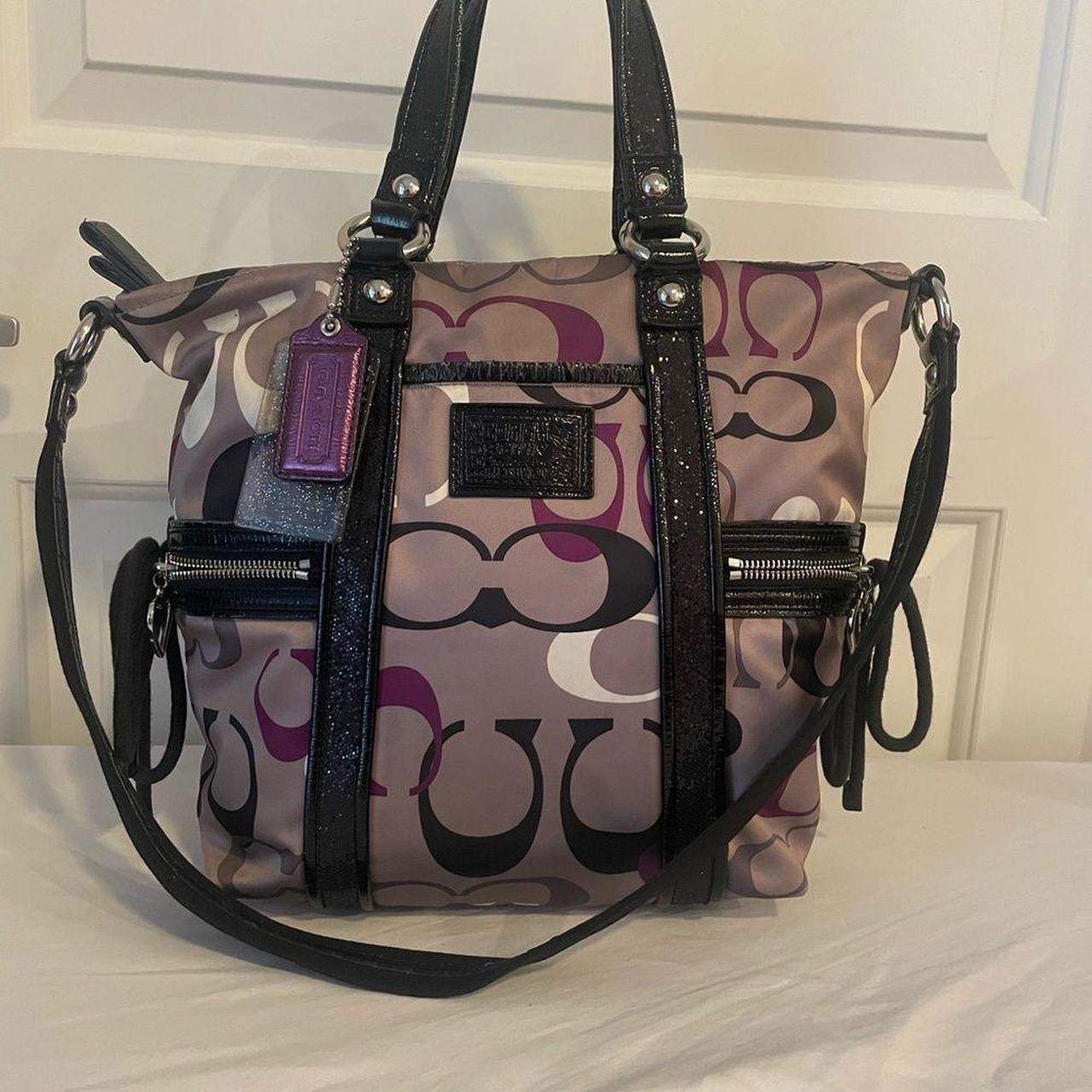 Coach poppy op art best sale glam tote