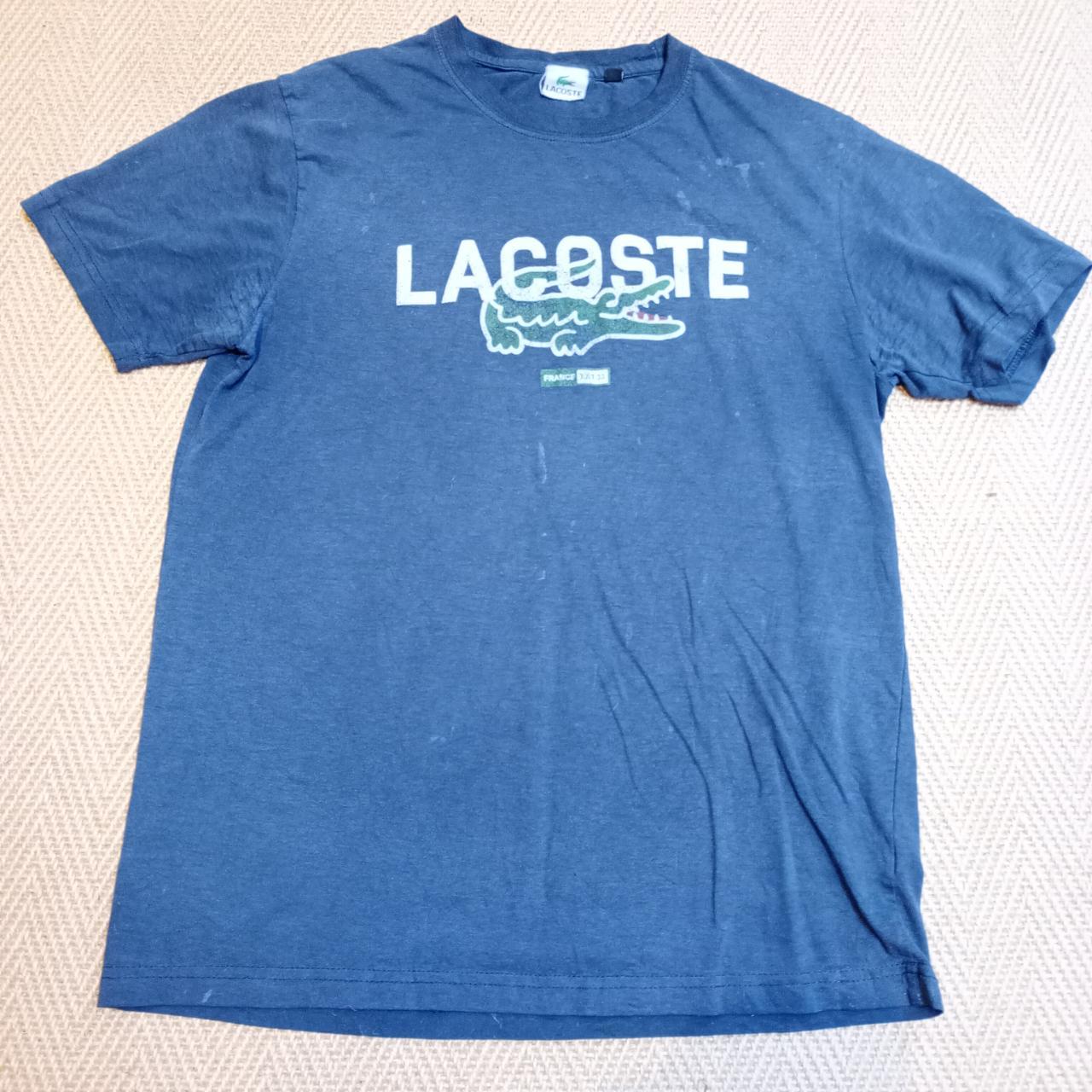 Vintage Blue/Grey Lacoste T-Shirt. Size: XL A few... - Depop