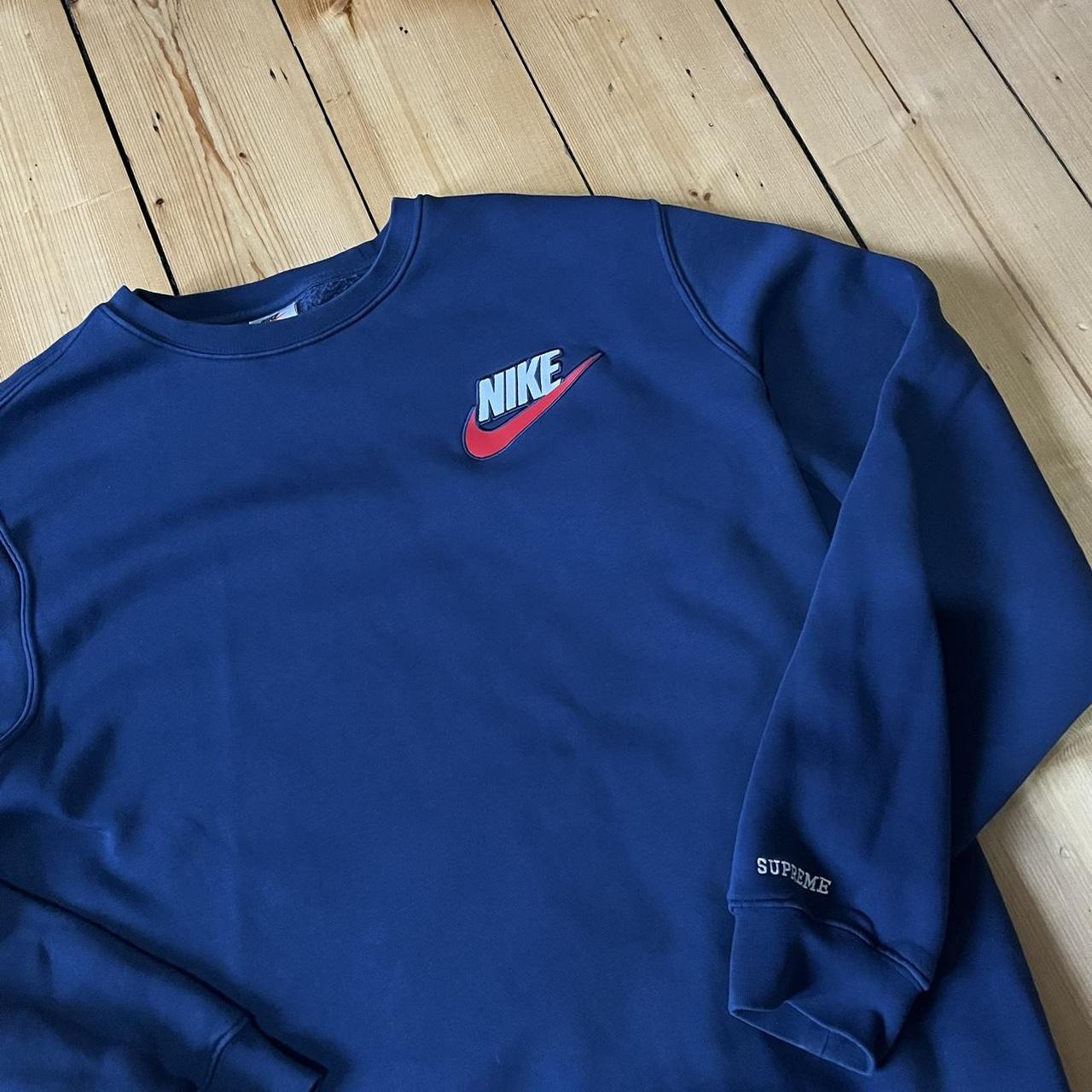 Supreme ribbed velour crewneck jumper. Dark green... - Depop