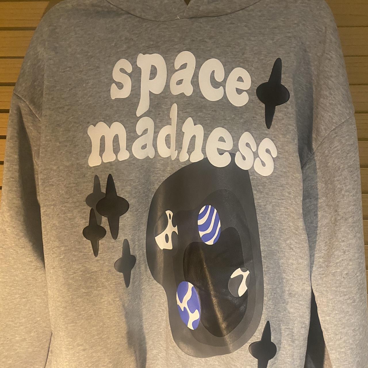 Space Madness Grey Hoodie - Depop