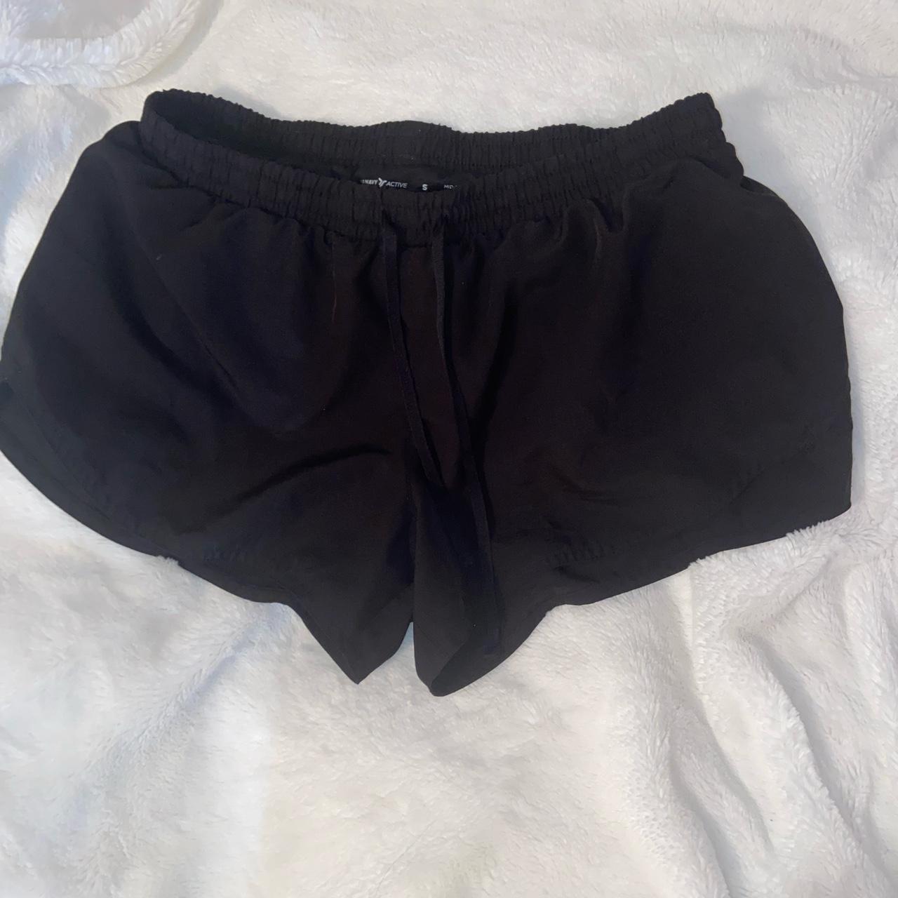 Black athletic shorts. Has underwear built in. Never - Depop