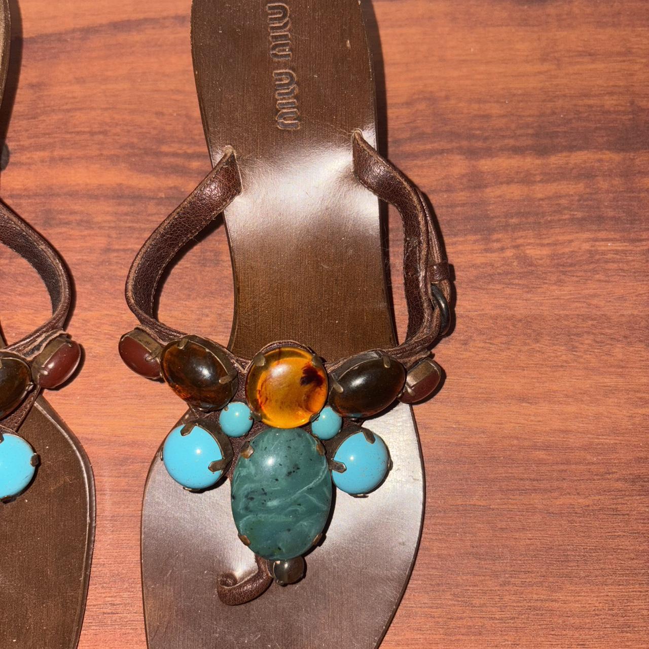 Miu Miu Women's Sandals - Brown/Multi – Miu Miu R… - image 2