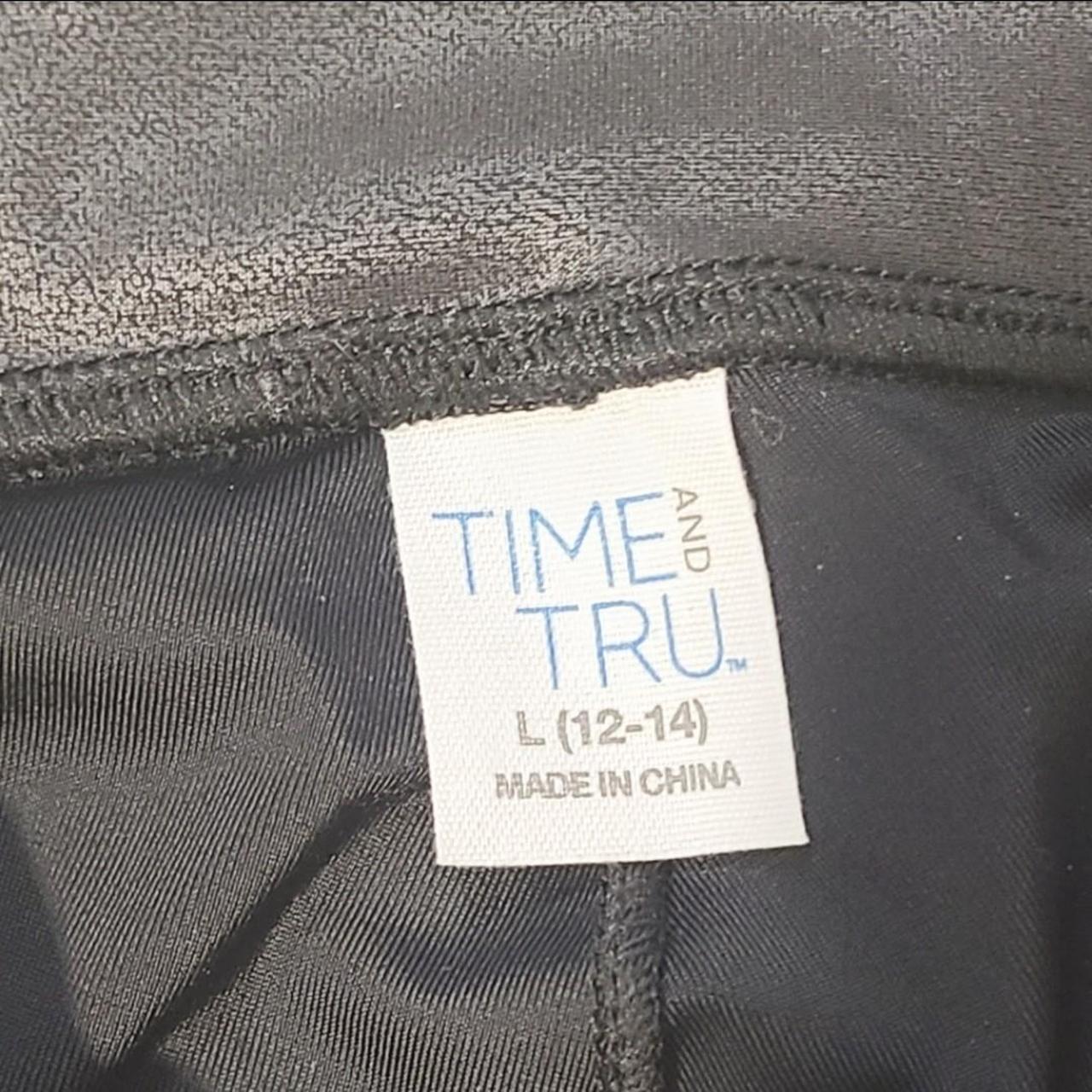 Time & Tru black faux leather legging, size L. - Depop
