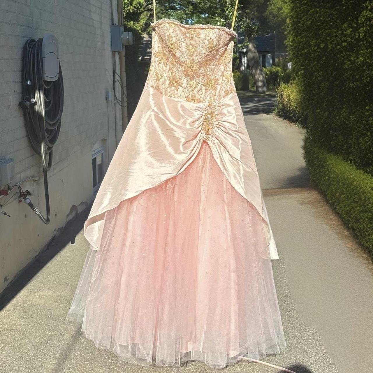 Selling my beautiful vintage prom dress blush light. Depop