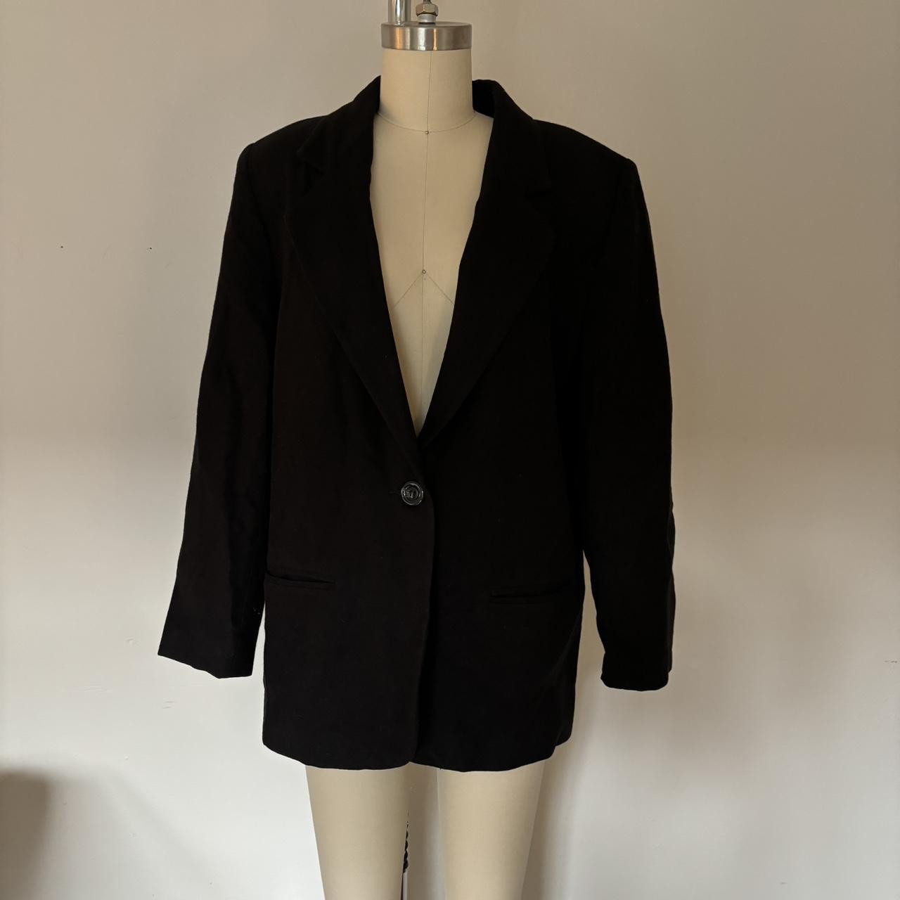 Sag Harbor Vintage Black Wool Blazer Size Petite Depop