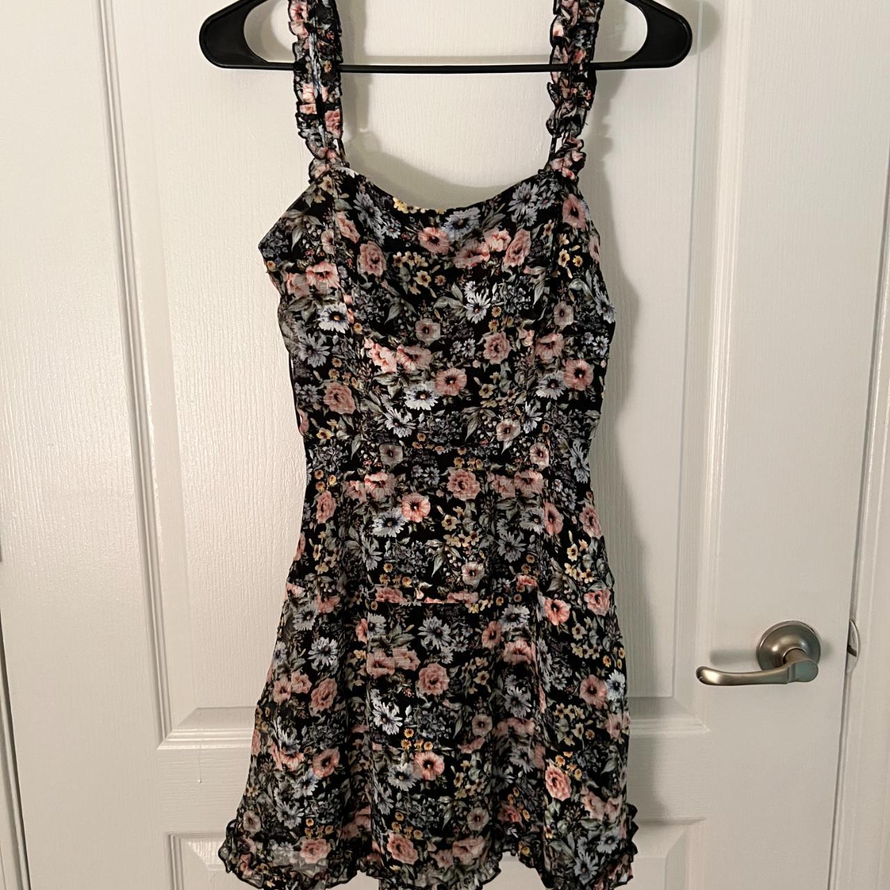 mi Ami black floral print sundress, beautiful... - Depop