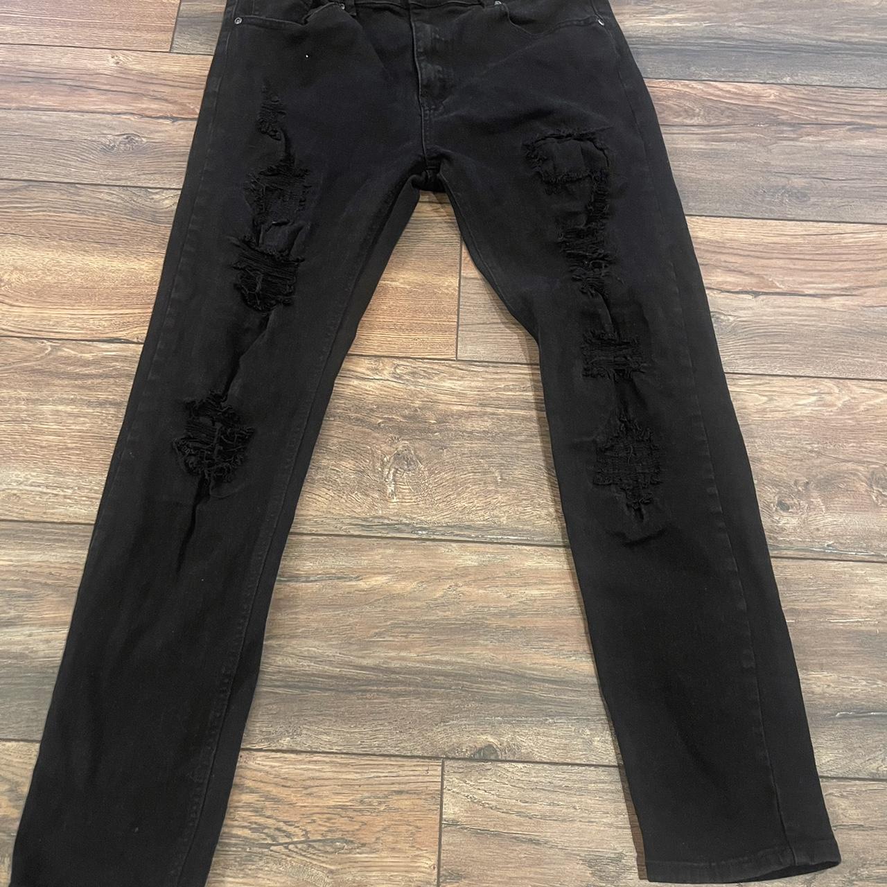 Black Ripped Jeans Men’s 36 - Depop