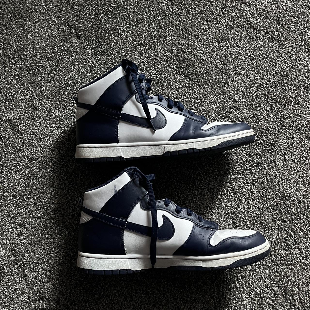 Navy blue dunks High Size 12 Worn but still in... - Depop