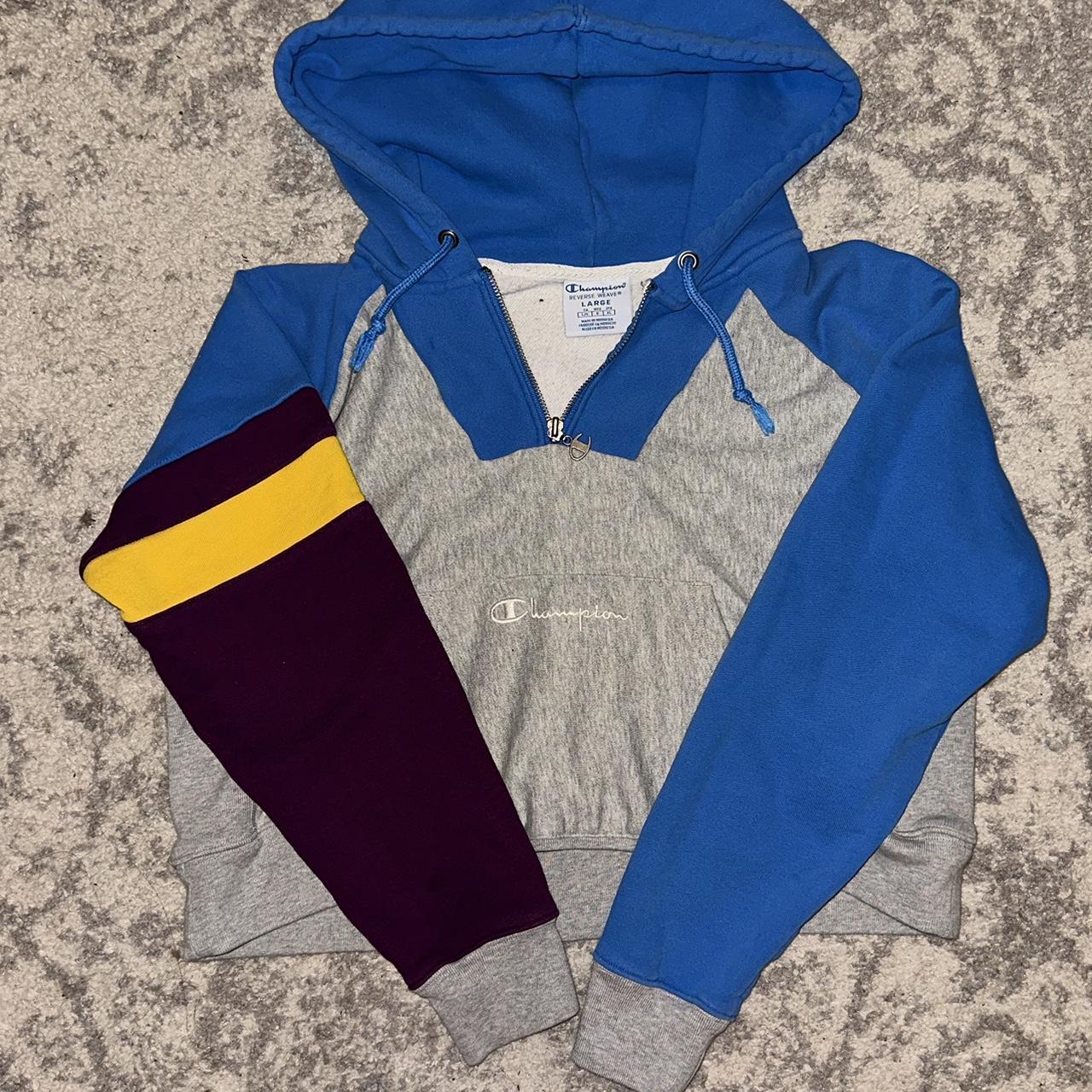 Champion cropped clearance colorblock hoodie