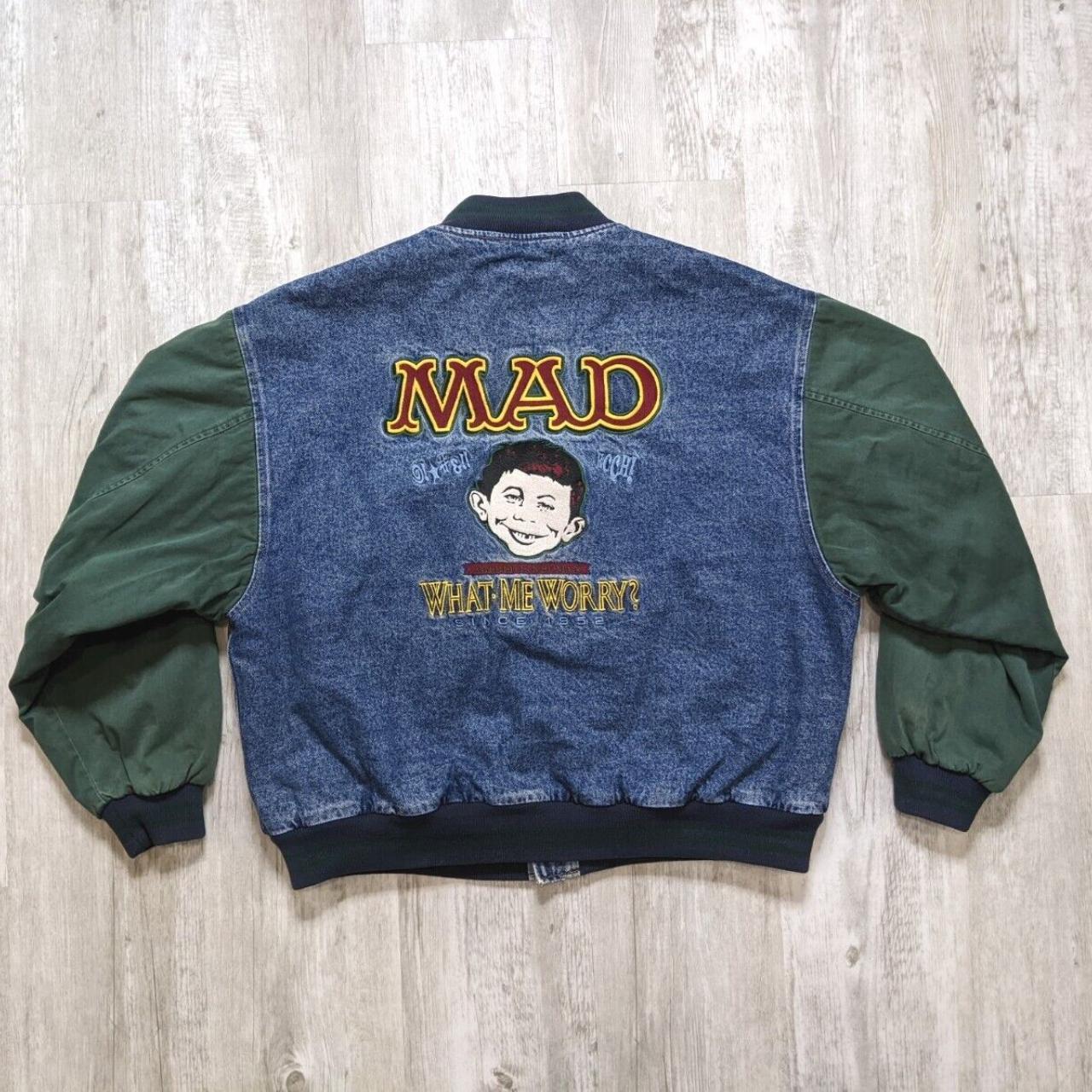 VTG Mad TV Magazine “What Me Worry?” Alfred E. Neuman Denim Bomber 2024 Jacket XL