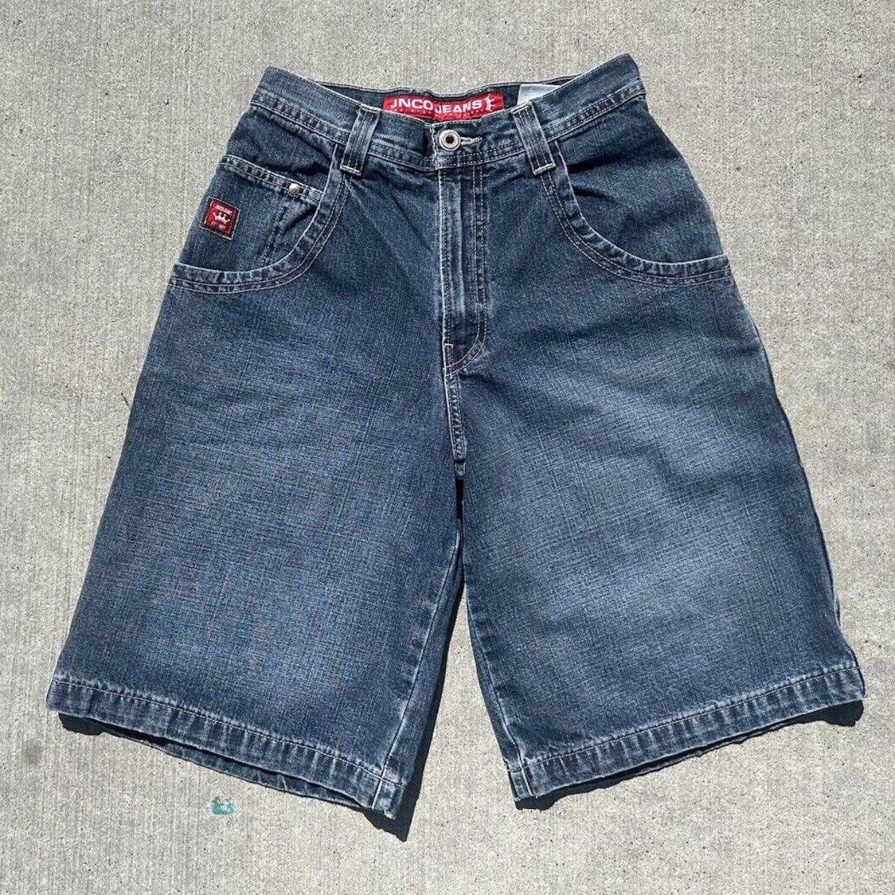 Vintage JNCO Jean Shorts Bulldog Tag 29 Grail Jorts... - Depop