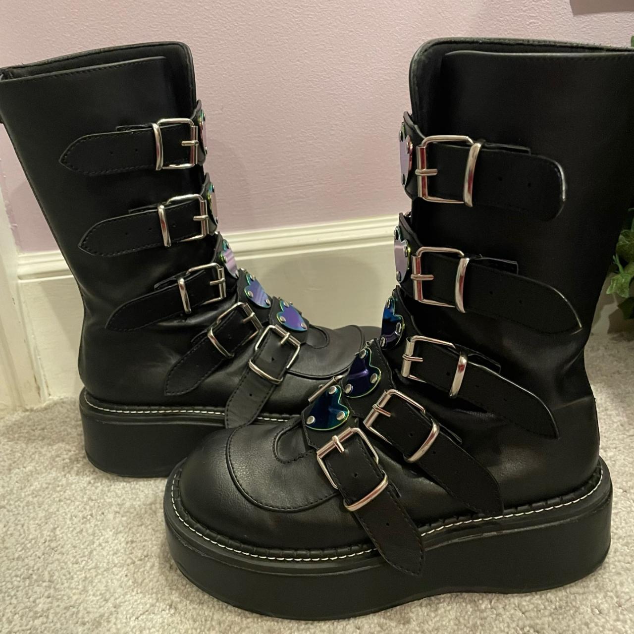 Demonia Boot Platforms Emily 330 Black Vegan Depop