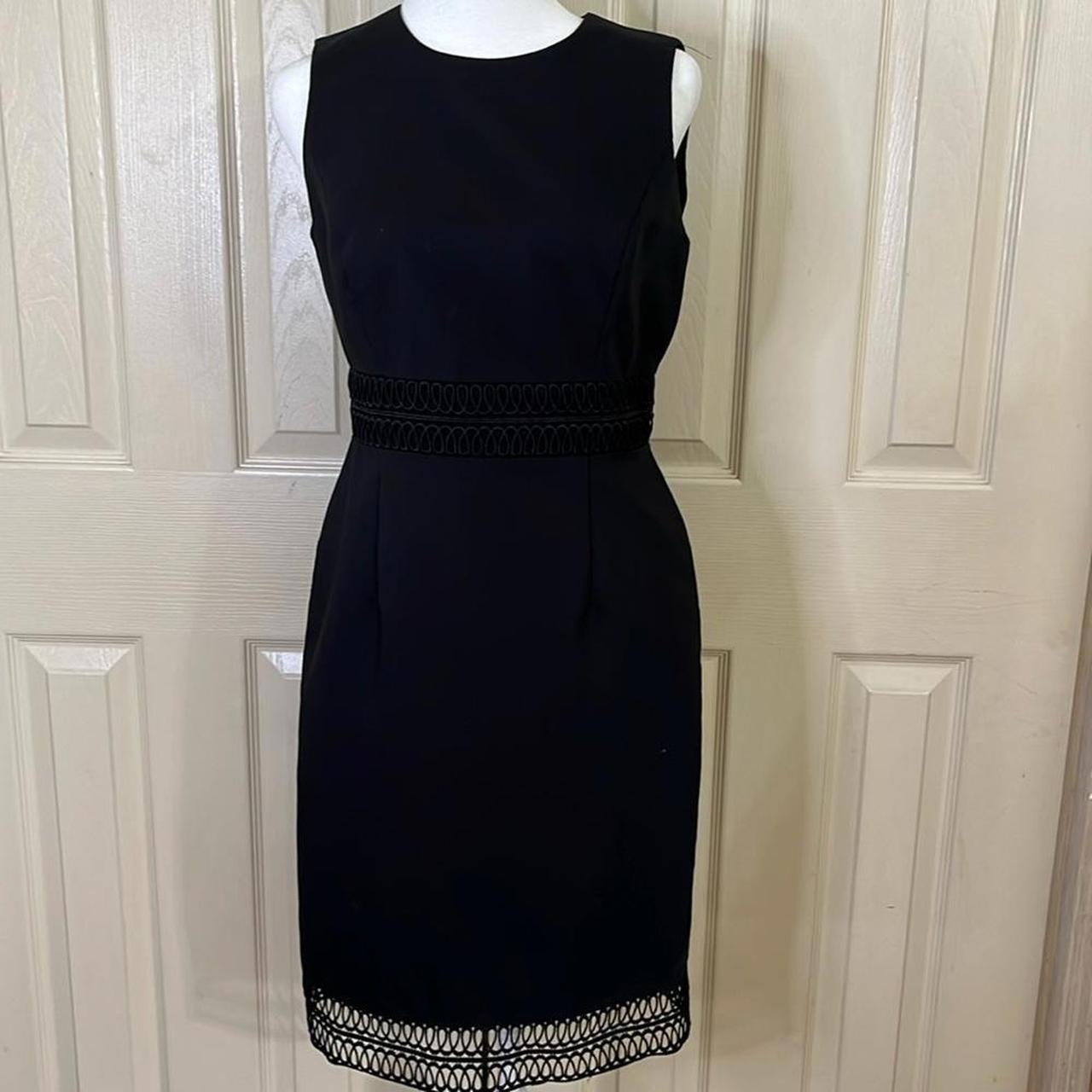 Calvin klein black dress with gold zipper in back best sale