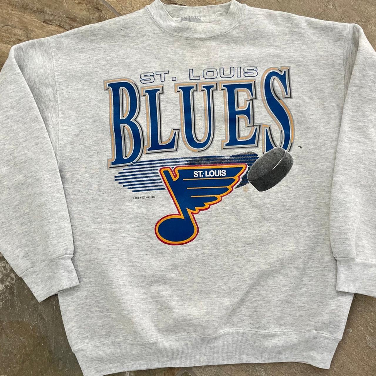 Vintage St. Louis Blues Logo 7 Hockey Sweatshirt Depop