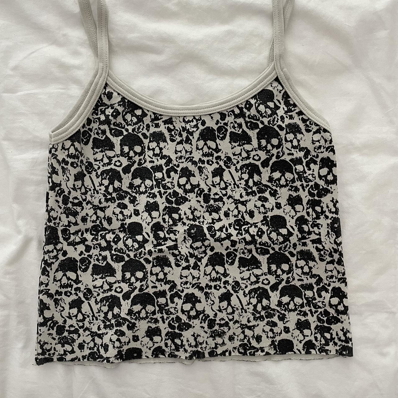 ‼️RARE brandy melville skull tank top‼️ Super cute... - Depop