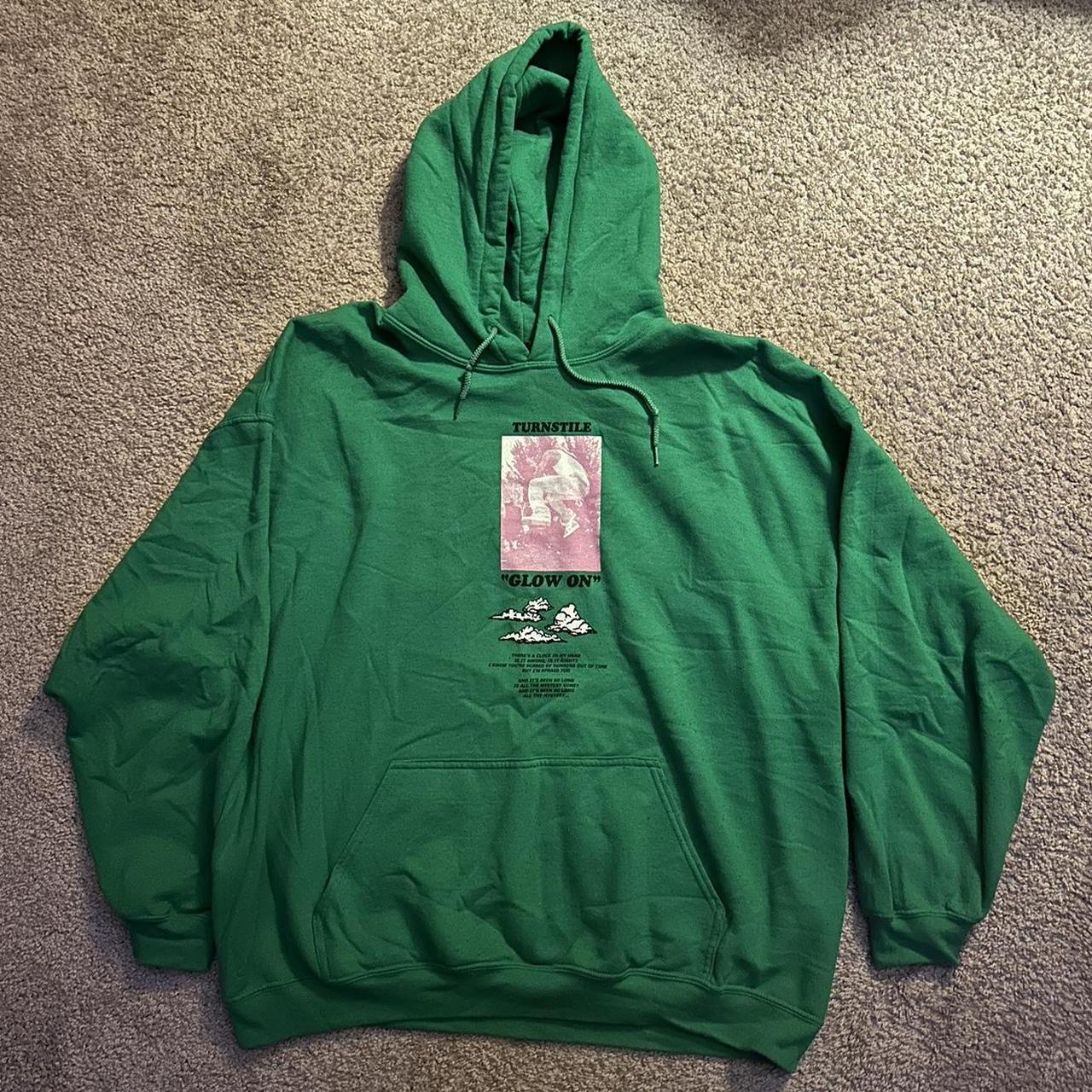 Green “ Glow On “ Turnstile Hoodie. Size XXL / 2XL. | Depop