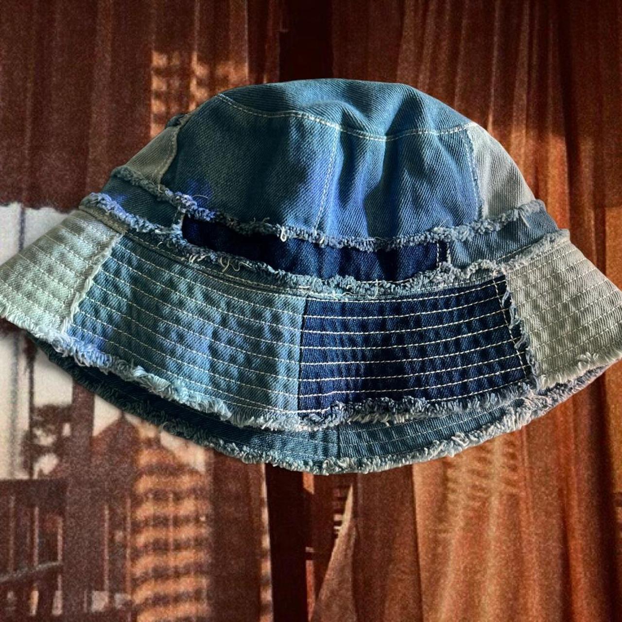 Women's Hat - Blue/Multi – Denim Patchwork Bucket… - image 1