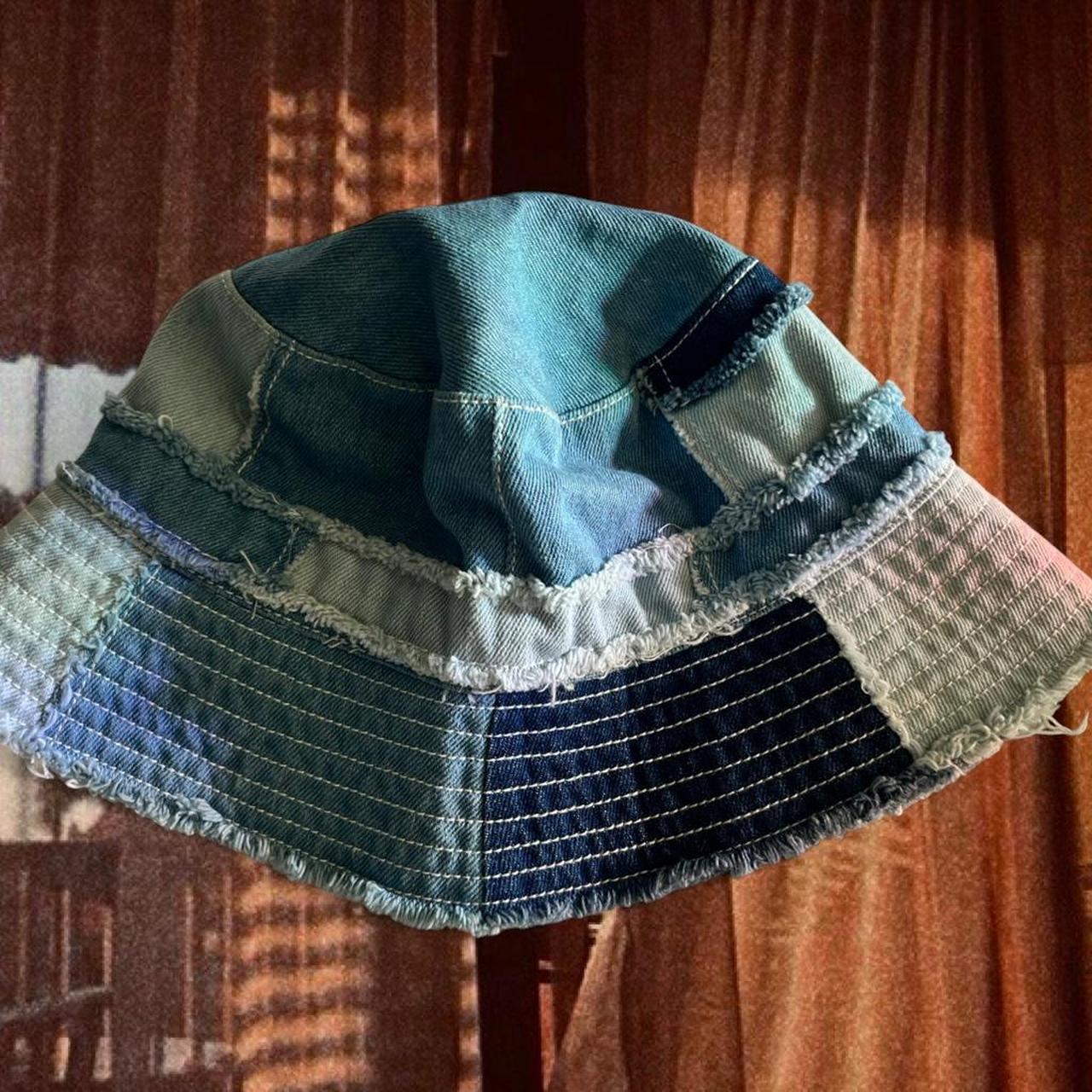 Women's Hat - Blue/Multi – Denim Patchwork Bucket… - image 2