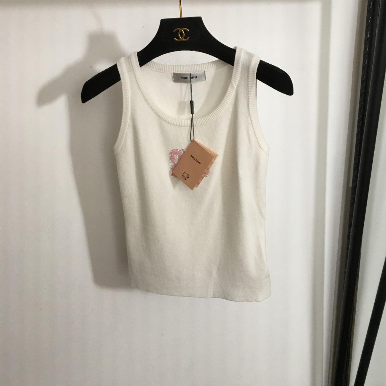 Miu miu Tank Top -Color:White -Perfect,Brand... - Depop