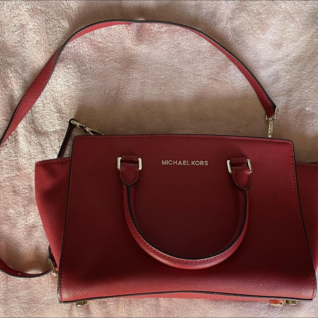 bright red michael kors red bag