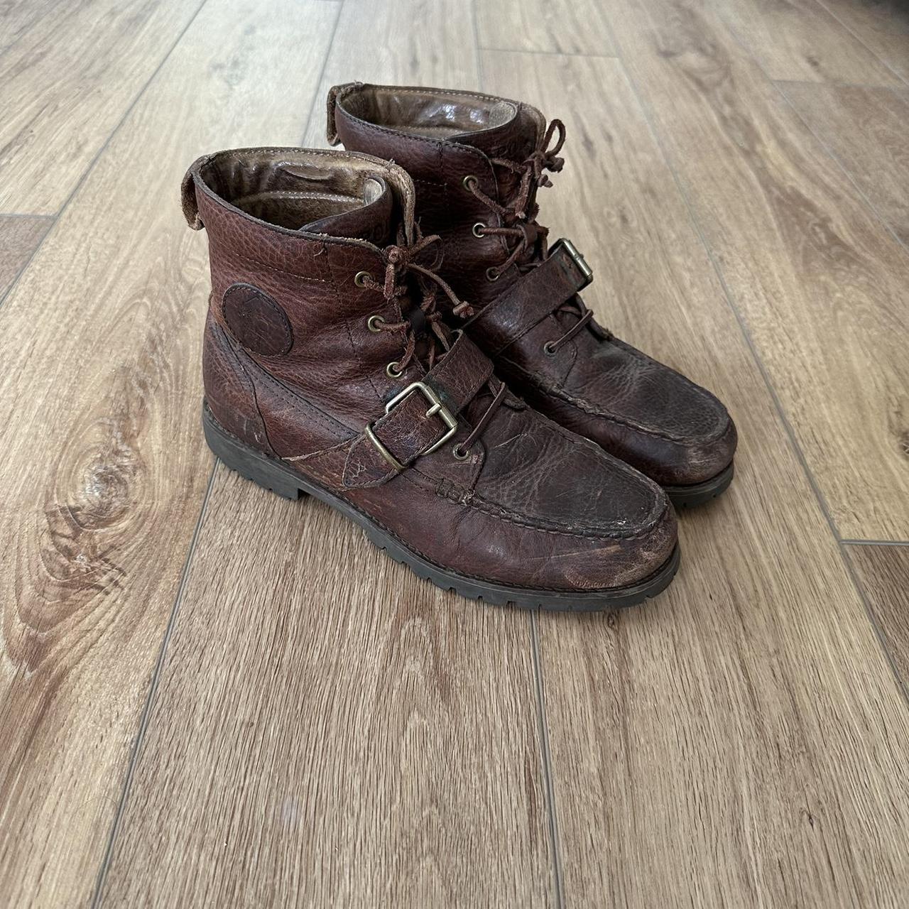 Ralph Lauren Polo Ranger Boots Leather boots worn. Depop