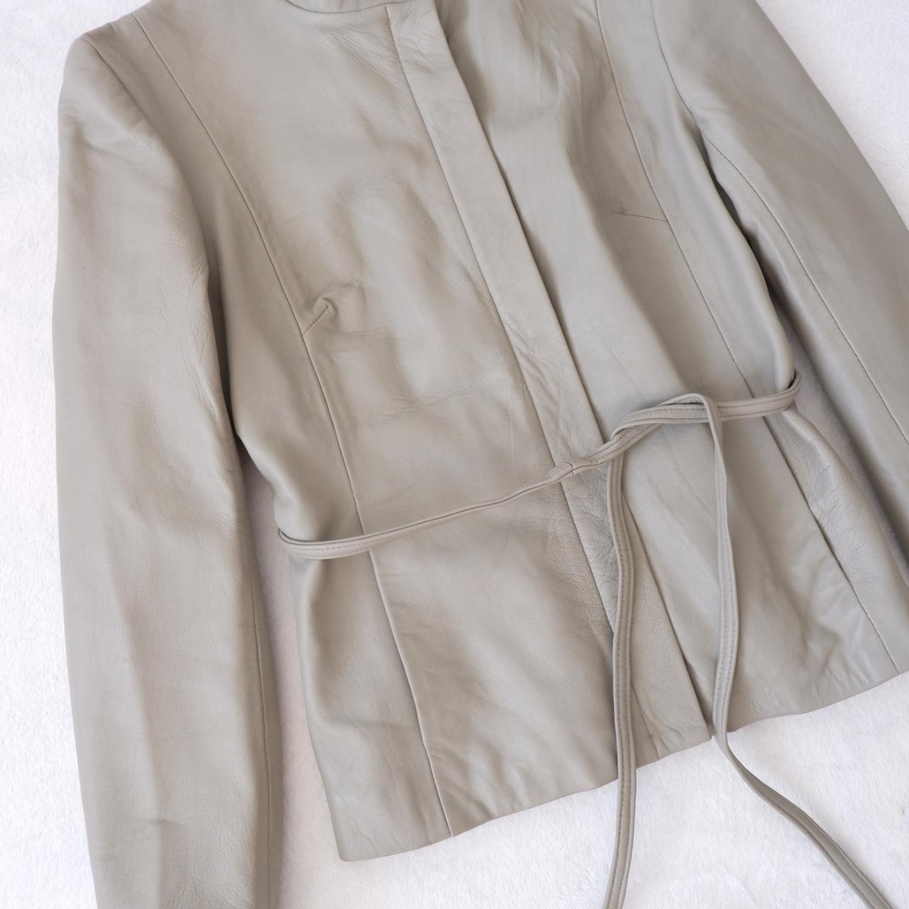 Lotus design 100% real leather zipped jacket