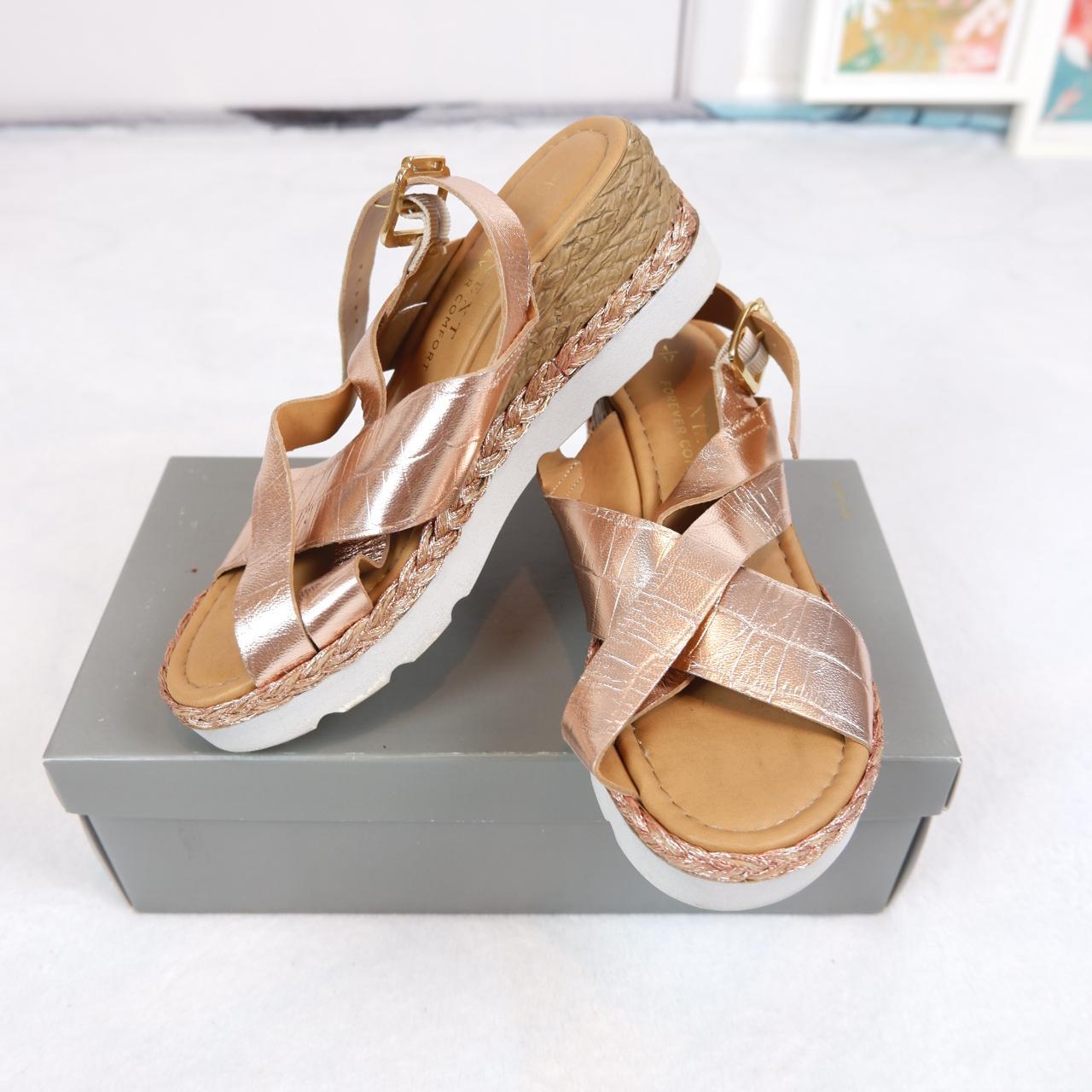 Rose gold real leather sandals Forever Depop