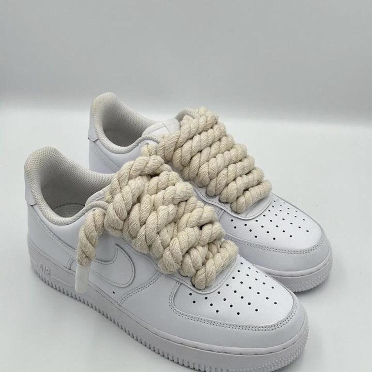 Nike Air Force Cream Rope Lace Worn