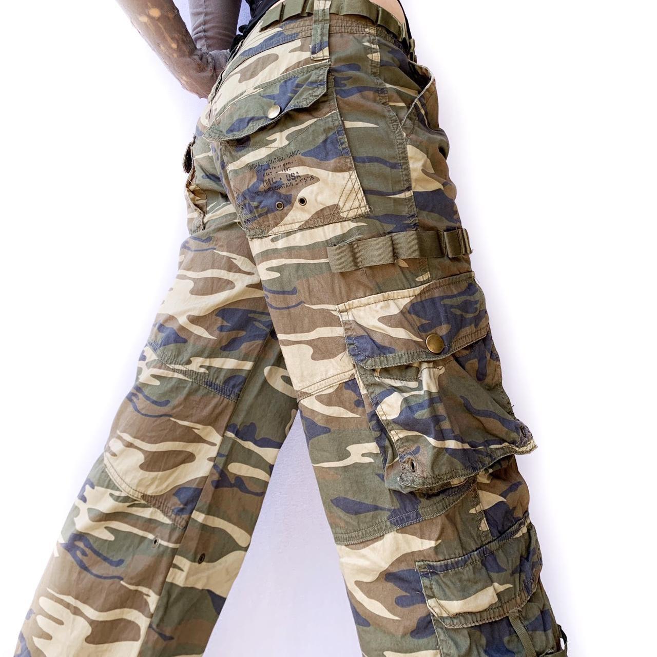 y2k cargo pants 🐌 camo parachute pants features so... Depop