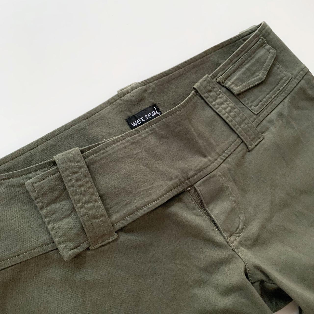 Y2K cyber cargo pants 🔫 super low rise army green... Depop