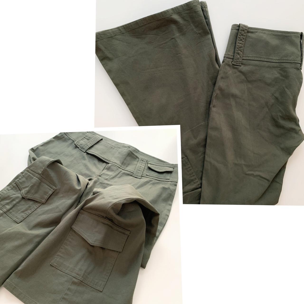 Y2K cyber cargo pants 🔫 super low rise army green... Depop