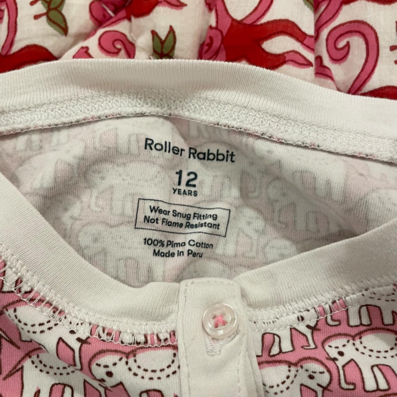 Roller rabbit pink elephant pajamas Size 12 kids No... - Depop