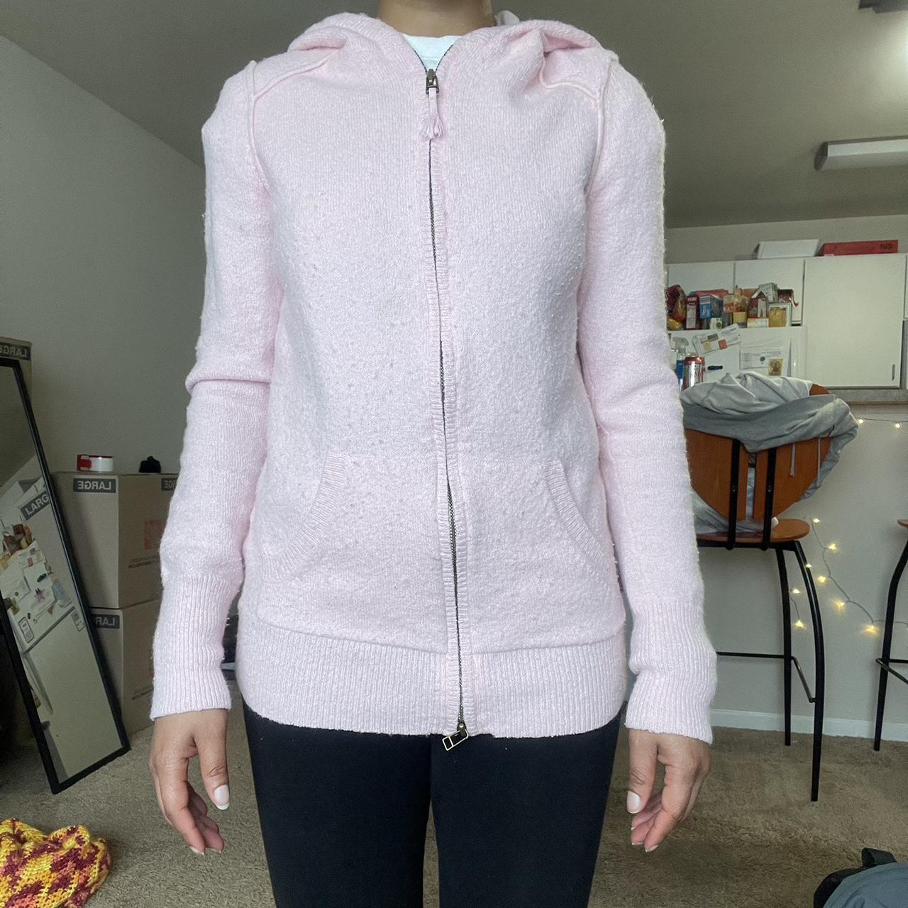 M Light Pink GAP Zip Up Sweater GAP pink sweater