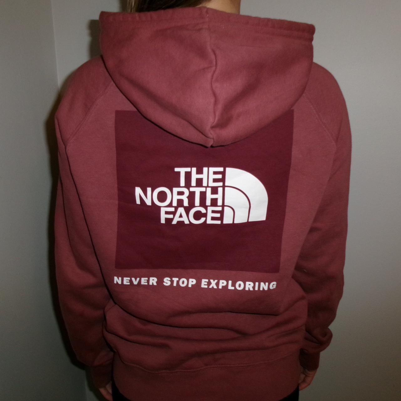 The north face online burgundy hoodie