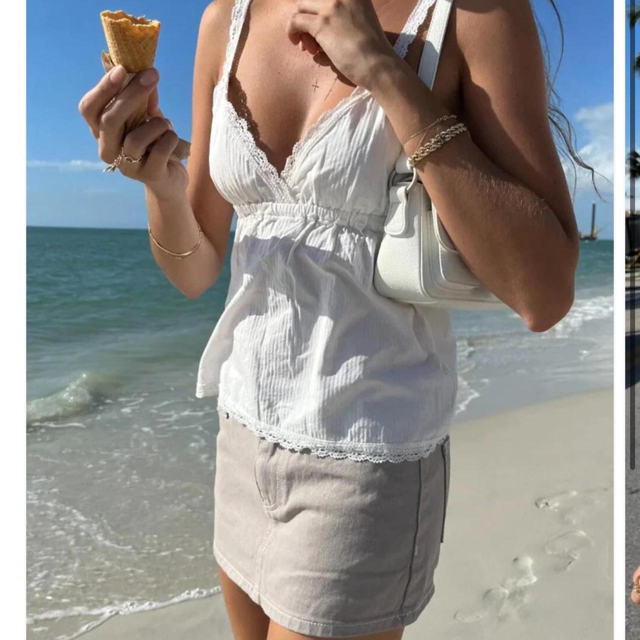 brandy melville edith lace tank in size xs/s worn a... Depop