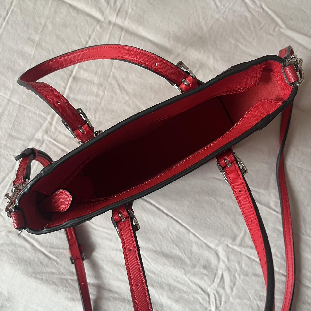 Guess red leather crossbody tote bag with bag... Depop